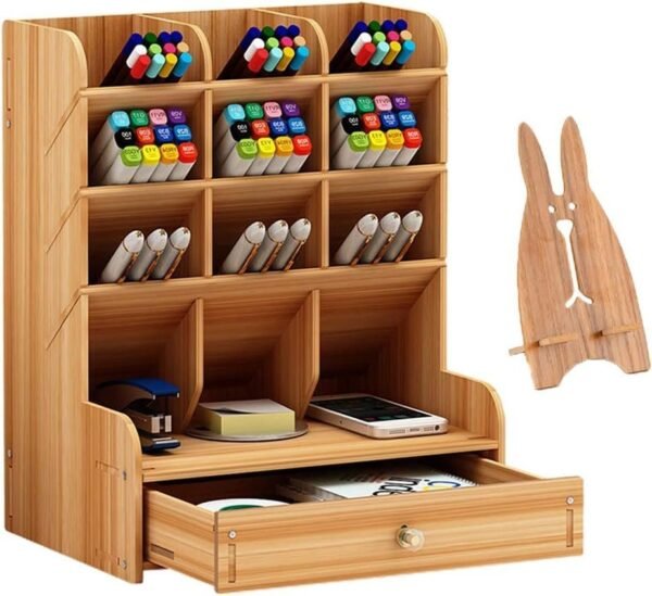 Creative Wooden Pen Holder and Desk Organizer for Office Storage - Image 5