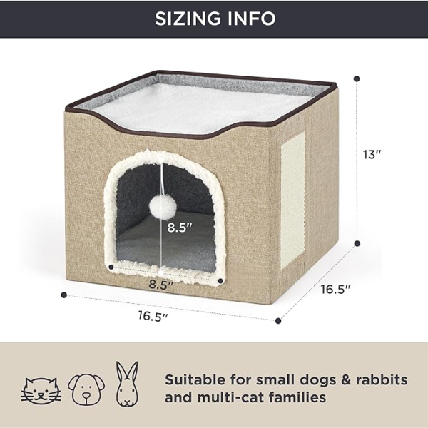 Cat Beds for Indoor Cats – Large Cat Cave for Pet Cat House - Image 2